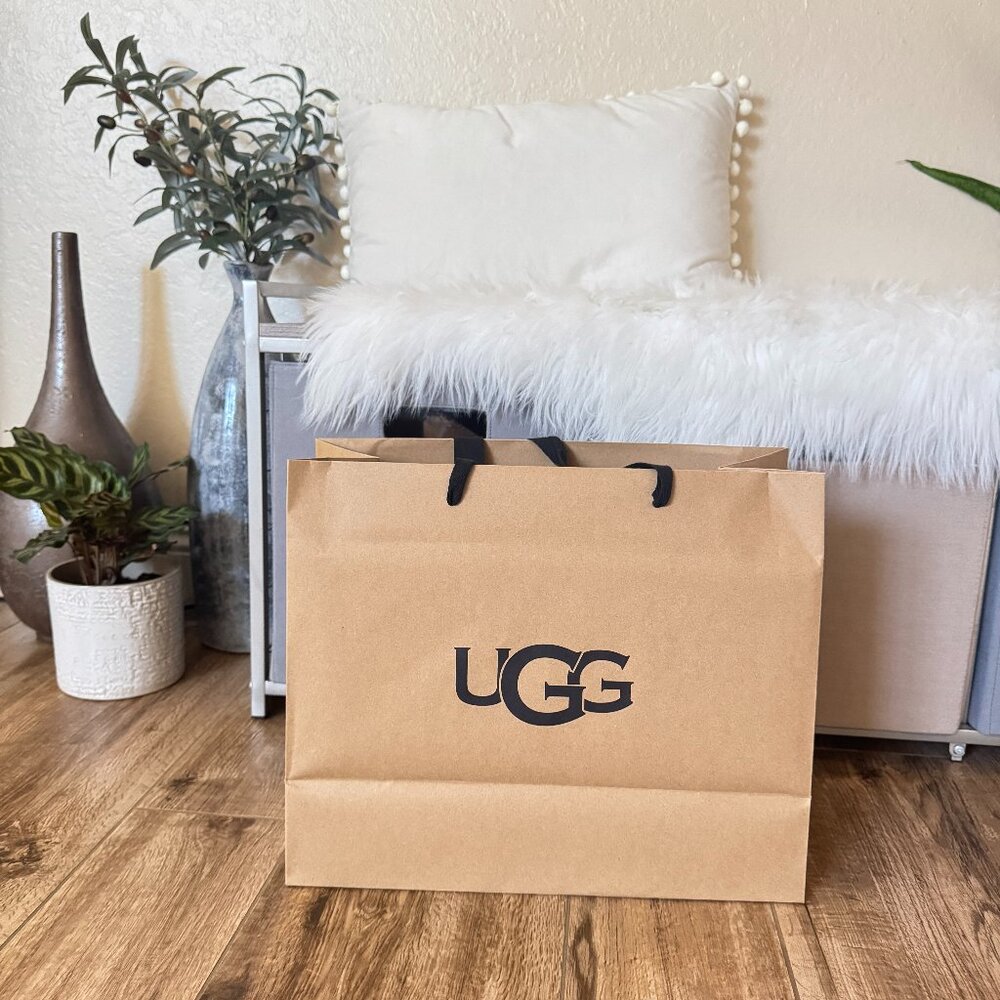 UGG Original Large Brown Shopping Bag w/ Black Rope Handles